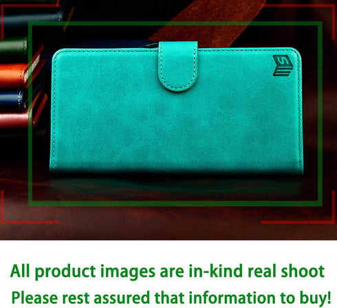 SUANPOT iPhone 11 6.1 inch Leather Wallet Case with RFID Blocking, Flip Folio Book Shockproof Cover for Apple 11