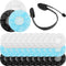300 Pieces Disposable Headphone Covers Non Woven Sanitary Ear Covers for Headphones (Black, White, Blue, S-6.5 cm)