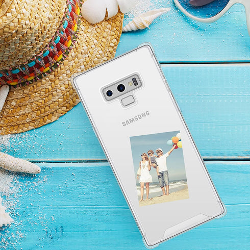 SALAWAT Clear Cute Gradient Slim Phone Case for Samsung Galaxy Note 9, Reinforced TPU Bumper, Shockproof (Crystal Clear)