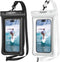 NEPHI IP68 Waterproof Phone Pouch 2 Pack, Adjustable Neck Lanyard, Floating Case for iPhone, Black+White