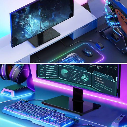 Single Monitor Stand VESA Mount for 13-32 Inch Screens, Free-Standing Riser with Swivel Tilt Rotation