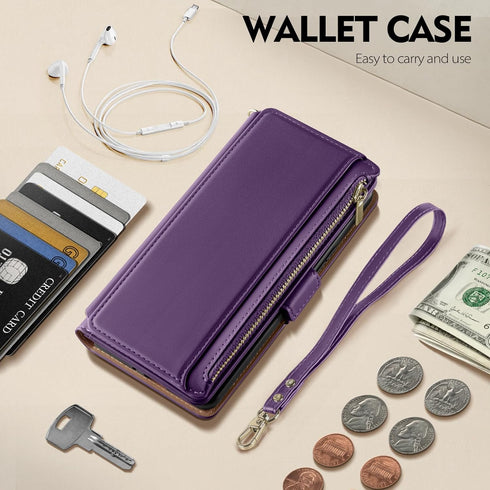 Antsturdy Wallet Case for iPhone 15 Pro Max?RFID Blocking? PU Leather Flip Phone Case for Men and Women with Strap,