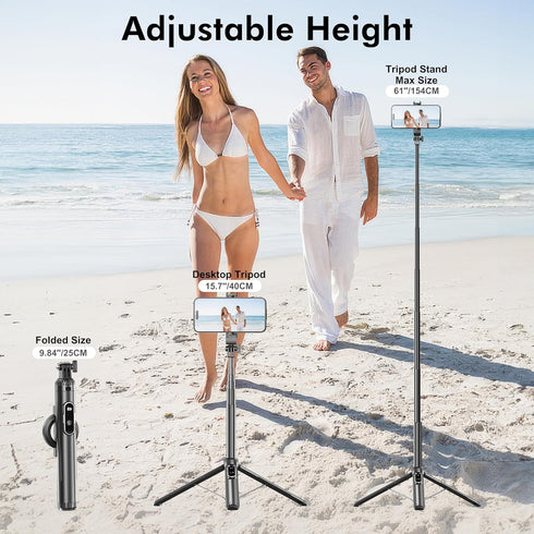 EUG-PRODUCTS 61" Magnetic Phone Tripod & Selfie Stick for Golf Training, Extendable Cell Phone Tripod Stand