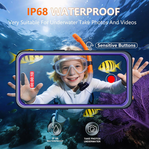 SPIDERCASE 17 12FT for iPhone Case Waterproof, Built-in Lens & Screen Protector, Full Heavy Duty Protection, Military