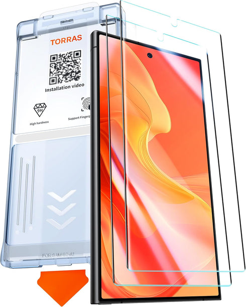 TORRAS Diamond Shield for Samsung Galaxy S24 Ultra - 9H+ Military-Grade Protection, 0.04s Fingerprint Unlock,