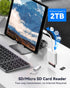 SD Card Reader for iPhone iPad - Dual Connector (Lightning & USB-C) Micro SD Memory Card Adapter