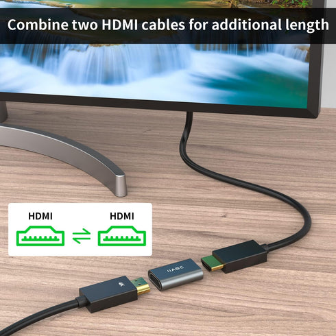 IIABC 3 Pack 3D 4K@60Hz 5/4/3 HDMI Coupler Female to Female HDMI Adapter Aluminum Alloy Extension Cable Connector