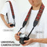 Padwa Lifestyle Camera Strap - 2" Wide Red Vintage Jacquard Embroidery Flower Strap with Genuine Leather Head,