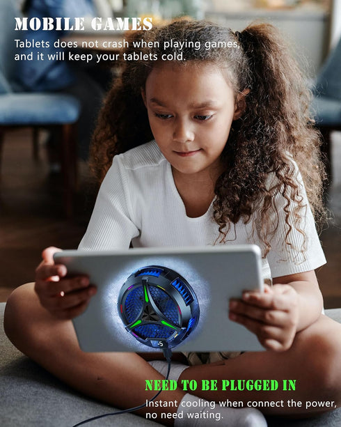 Magnetic Cooler for iPad, Universal Radiator with Temperature Display for Mobile Gaming, Green Mech