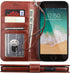 Bocasal Wallet Case for iPhone 7/8 Plus with Card Holder, PU Leather Kickstand, Shockproof Flip Cover 5.5 inch (Brown)