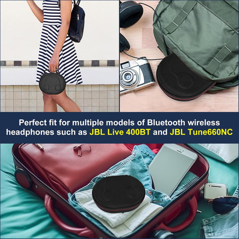 EVA Hard Case for JBL Live 400BT/460NC and JBL Tune 500BT/510BT/660NC/600 BTNC/570BT Bluetooth Wireless Headphone