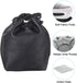 PATIKIL Soft Drawstring Lens Pouch Bag with Cotton Pad, 3.94" x 3.94" Thick Fleece Cloth for SLR Lens, Black