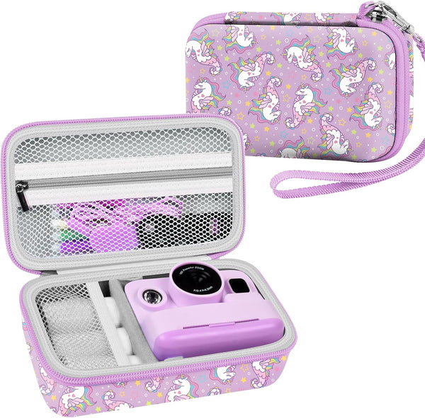Leayjeen Kids Camera Case for Dylanto/GKTZ/HiMont/CAMCLID/ESOXOFFORE Instant Print Camera, Purple Unicorn (Case Only)