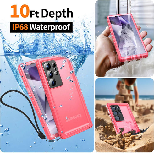 Cozycase Waterproof Case for Samsung Galaxy S24 Ultra - 360 Heavy Duty Full Body Protection, Shockproof, Dustproof,