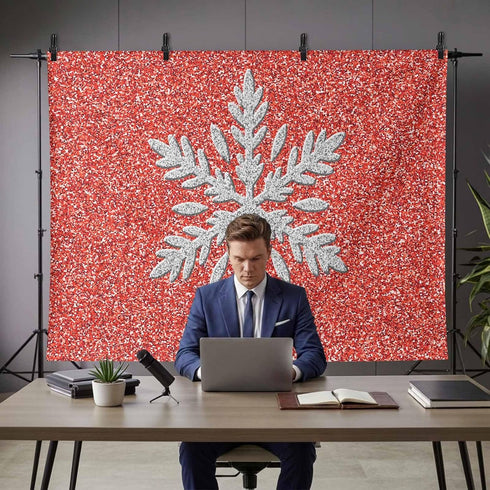 Generic 8 6 Modern Themed Photo Backdrop for Photoshoot, x FT Winter Watercolor Sparkling Snowflake Pattern Photo Props