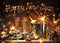 BELECO 5x3ft Fabric Happy New Year Backdrop 2025 New Years Eve Decorations Banner Champagne Fireworks Bokeh