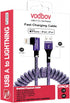 Smart Coiled USB A to Lightning Cable, 2ft to 8FT Extra-Short Ekstra-Long iPhone Charger Cable (Cosmos Purple)