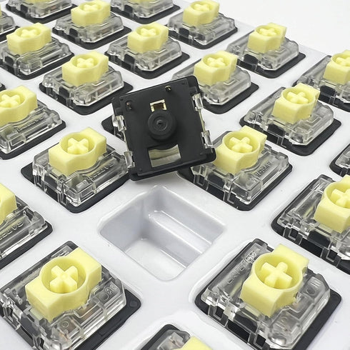 GATERON KS-33 Low Profile Banana Keyboard Switches, Tactile 3-Pin RGB LED Pre-Lubed for MX Mechanical (Banana 72PCS)