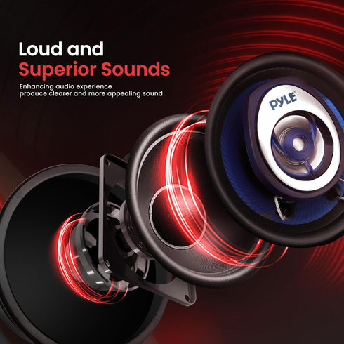 Pyle 2-Way Universal Car Stereo Speakers - 120W 3.5 Inch Coaxial Loud Pro Audio Speaker (Pair)