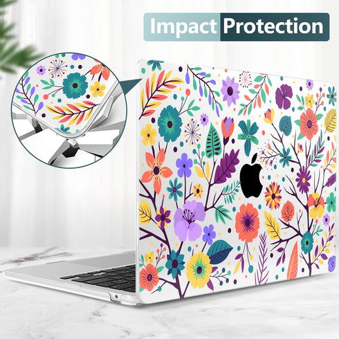 TWOLSKOO Clear Plastic Hard Shell Case for M3 MacBook Air 13.6 inch 2024 2023 2022 A3113 A2681 M2