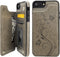 Vaburs iPhone 7 Plus/8 Plus Case Wallet with Card Holder, Embossed Butterfly Premium PU Leather Flip Cover (5.5", Gray)