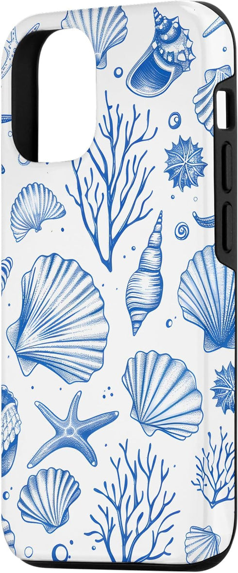 iPhone 14 Sea Shell & Blue Seashell | Coastal Summer, Starfish, Women Case
