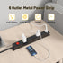 KF 6 Outlet Metal Wall Mount Power Strip, 2200J Surge Protection, 15A/1875W with Upgraded Switch and 12FT Cord