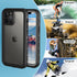 iPhone 13 Pro Max Waterproof Case - Full Body Protection, Shockproof, Dustproof, Built-in Screen Protector (Black)