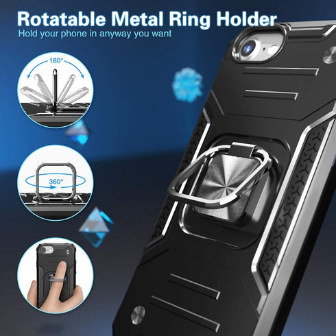 Shockproof Drop Test Case for iPhone SE 2020 with Screen Protector, Lightweight Protective Cover for iPhone 6/6s/7/8/SE