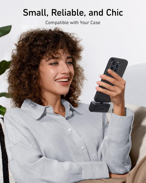 Anker iPhone 16 Portable Charger, Nano Power Bank with Built-in USB C Connector, 5000mAh 22.5W for iPhone 16/15 Series
