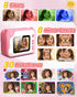 Kids Camera Instant Print 1080p, Dinosaur Toddler Camera, Ink Free Printing for Kids Aged 3-12, Gifts (Pink)