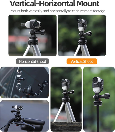 Insta360 GO 3S Mount Adapter, Foldable Vertical Horizontal Design Compatible with Insta360 GO 3/GO 3S Accessories