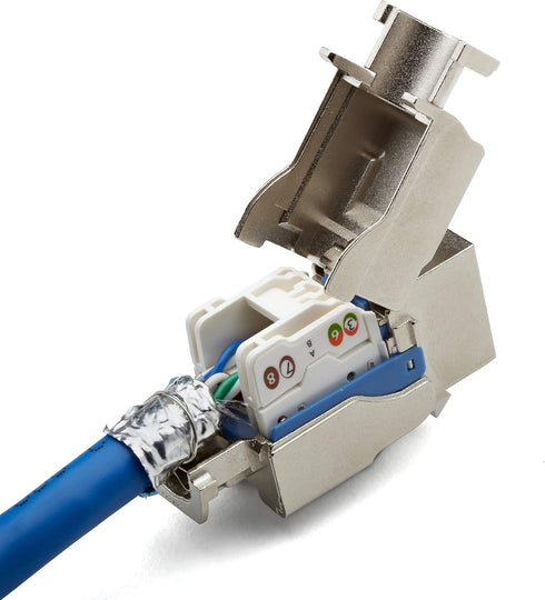 trueCABLE Shielded Cat6 Keystone Jack, Toolless, PoE++ 100W, UL Listed, ETL Verified, 2 Pack Modular RJ45 Female