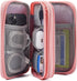 Electronic Organizer Travel Bag for Accessories, Case for Power Bank, Charging Cords, USB Cable, Light Pink