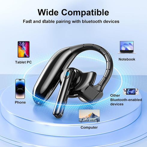 IAMJOY Headset V5.4 14 140H Bluetooth Dual-Mic Wireless Bluetooth Earpiece Noise Canceling Hands-Free Headphones Hours