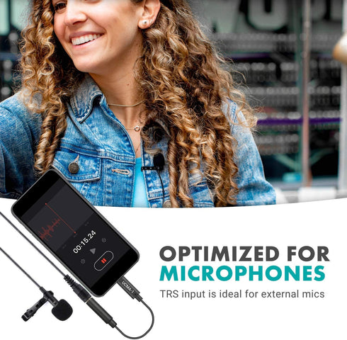 Movo UCMA-1 Female 3.5mm TRS Microphone Adapter Cable to USB Type-C, Compatible with Samsung Galaxy, Pixel, iPad