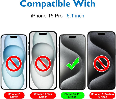 Mothca Matte Glass Full Coverage Screen Protector for iPhone 15 Pro 6.1-inch, Anti-Glare Anti-Fingerprint Black Edge Tempered Glass Film with Easy Installation Tool, Case Friendly, Smooth as Silk