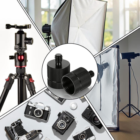 Xyembu 2PCS 5/8-11 1/4 Tripod Adapter Female to Male Laser Level Tripod Conversion Thread for Various Photography