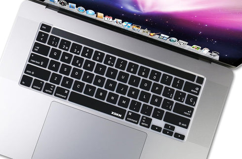 XSKN Spanish Language Black Silicone Keyboard Cover Skin for 2019 New MacBook Pro 16 inch A2141 & 2020 New MacBook Pro