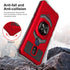 Cricket Icon 3, Splendor, AT&T Motivate 2 Case - Shockproof Protective Phone Case with Ring Stand - RS7 Red