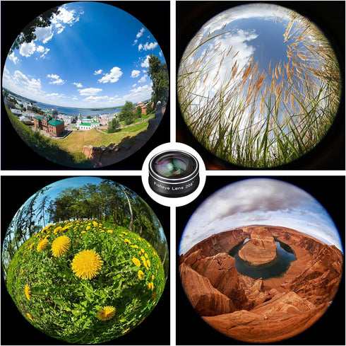 Phone Camera Lens, 198 Fisheye Lens + 120 Super Wide-Angle Lens + 20x Macro Lenses Camera Photography Accessories Kit
