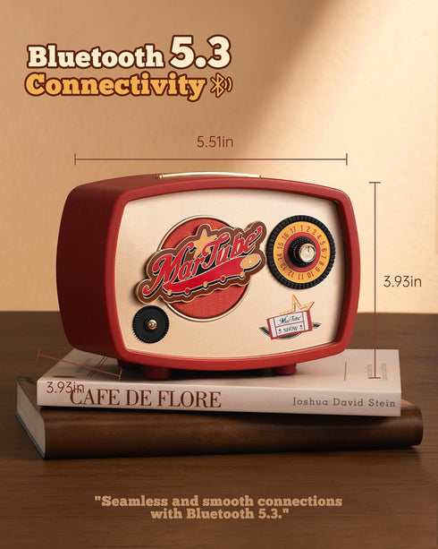 Retro Western Bluetooth Speaker, Portable Wireless with HD Sound, 15H Playtime & Night Light