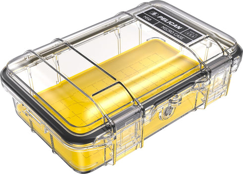 Pelican M50 Micro Case, Waterproof Dry Box for iPhone, GoPro, Camera, Camping, Fishing, Hiking, Yellow/Clear