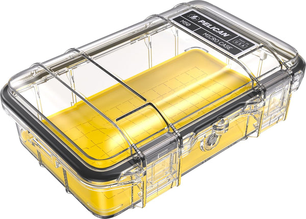 Pelican M50 Micro Case, Waterproof Dry Box for iPhone, GoPro, Camera, Camping, Fishing, Hiking, Yellow/Clear