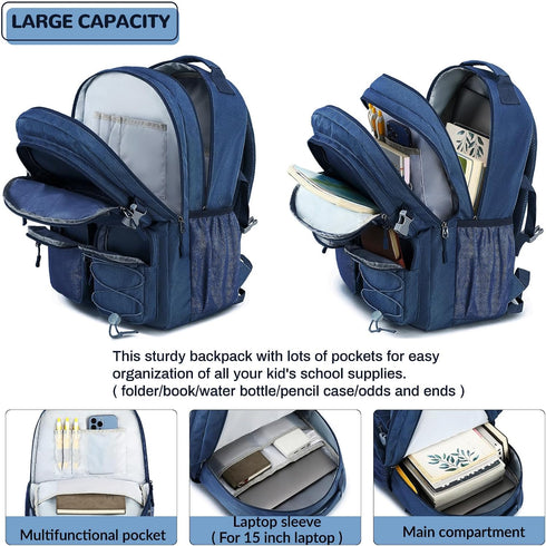 Daypack 15.6 inch Backpack Lohol Water Resistant with Mulitiple Pockets for School Travel Outdoor College, Laptop