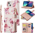 UEEBAI Wallet Case for iPhone 15, PU Leather Case Magnetic Closure Handbag Zipper