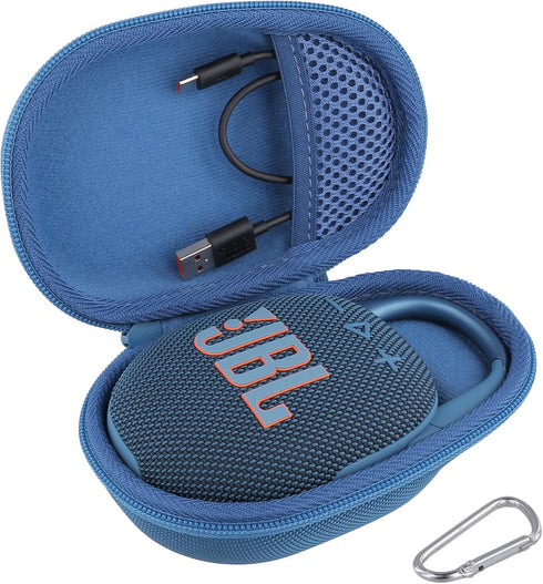 co2CREA Hard Carrying Case Replacement for JBL Clip 5 Waterproof Portable Wireless Portable Mini Bluetooth Speaker (Blue Case)