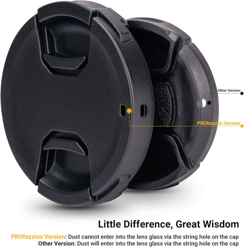 2-Pack 49mm Front Lens Cap Cover - Deluxe Cap Keeper for Canon EOS R100 R50 R10 with RF-S 18-45mm Kit Lens