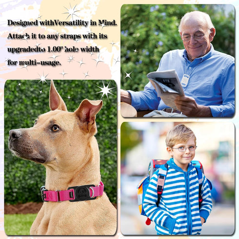 4 Pack Waterproof AirTag Dog Collar Holder, Silicone Hidden Loop Holder for Airtag Tracker, Anti-Lost Accessories