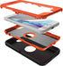 MXX Heavy Duty Protective Case for iPhone SE 2020/SE 2022 with Screen Protector, Orange/Black